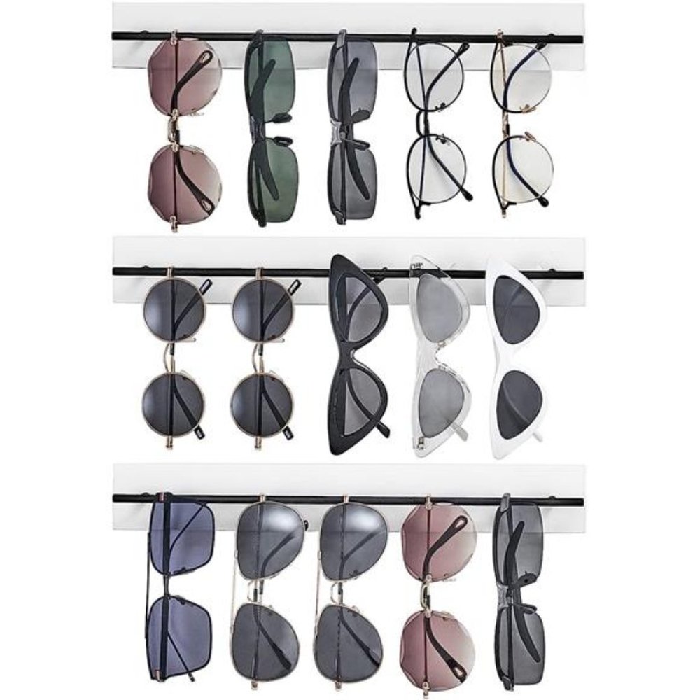 Wood Sunglasses Storage Organizer Wall Mounted Eyeglasses Holder Eyewear Display